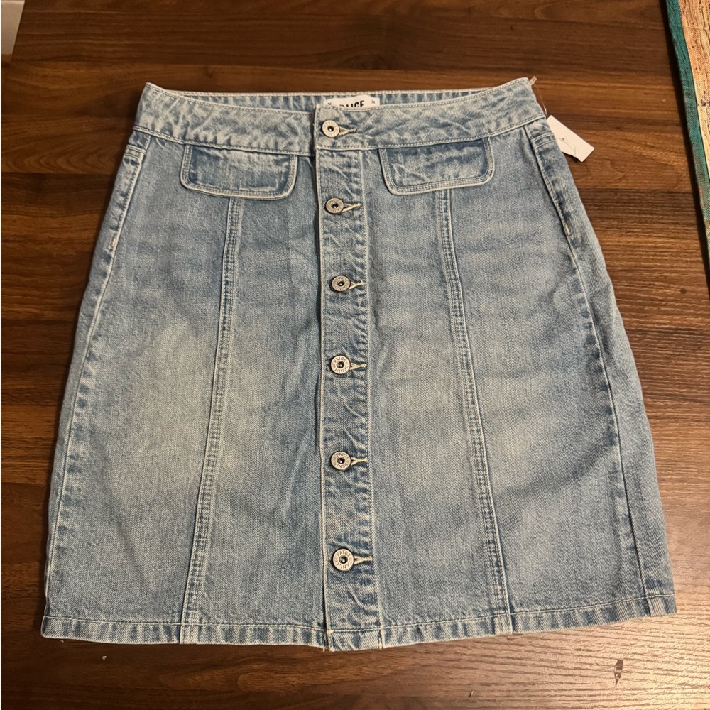 NEW PAIGE Sky Blue Denim button pencil skirt size 27 4 NWOT